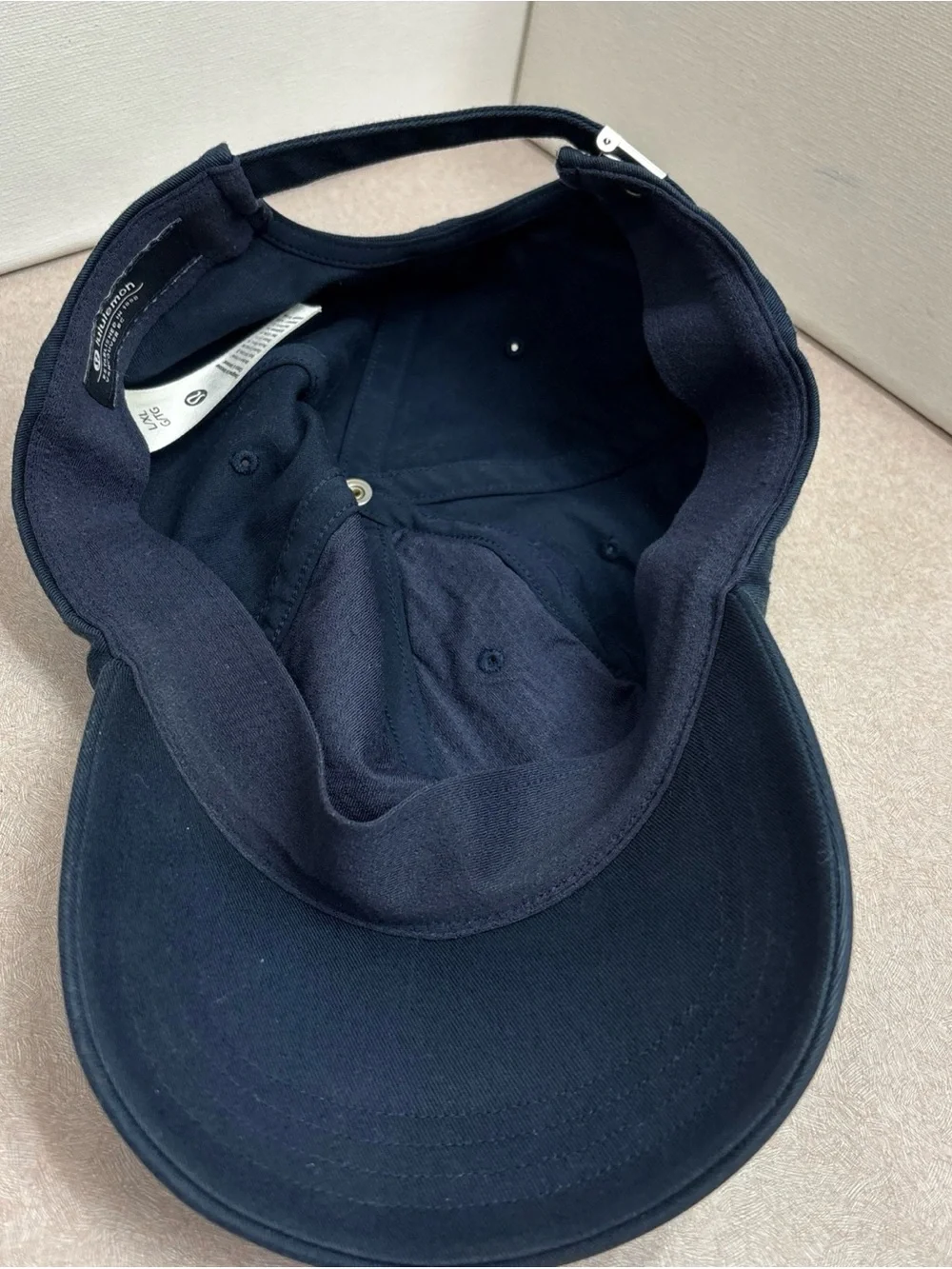 Lululemon Hat Cap Unisex Strapback Adjustable Blue Preppy Logo Minimalist LG XL